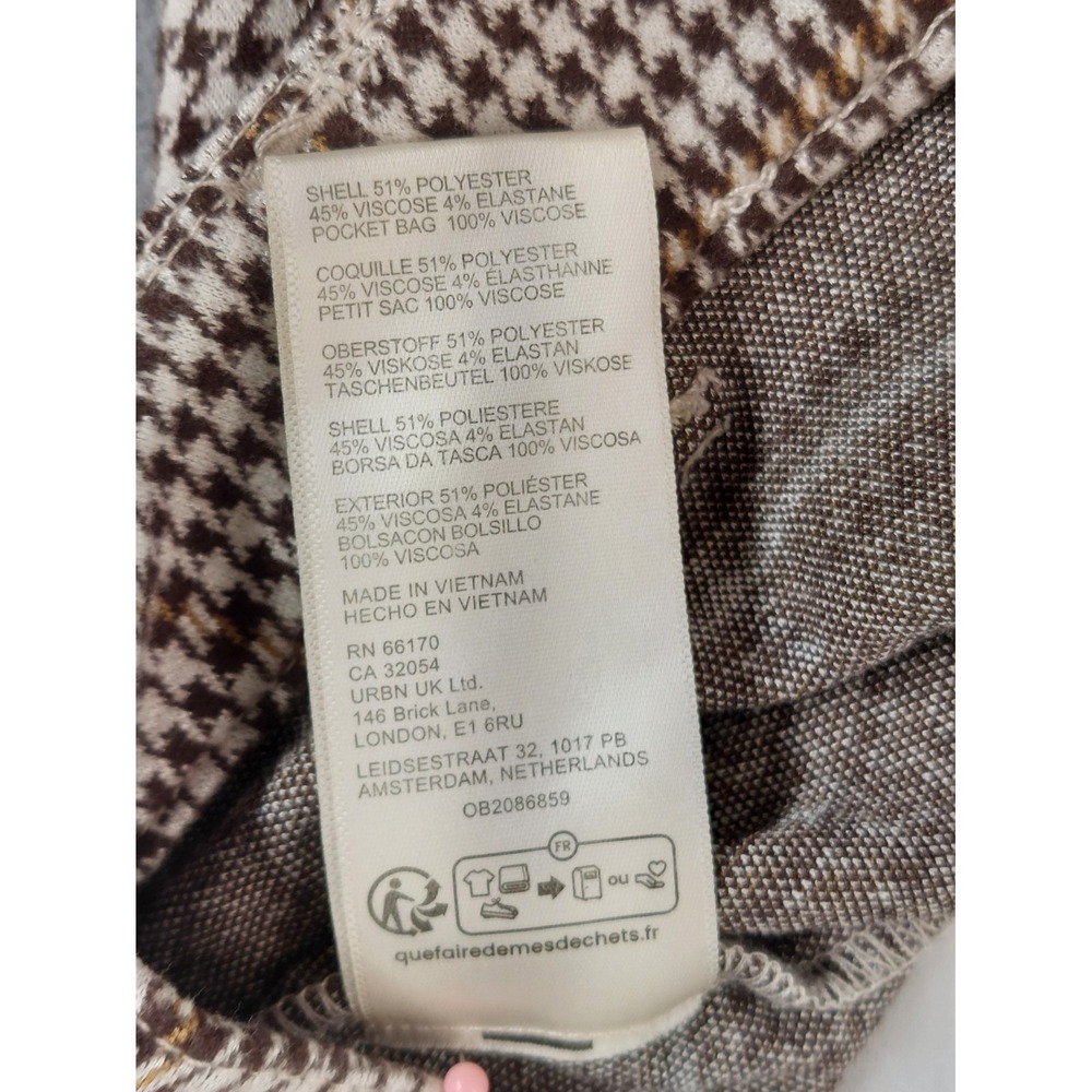 Free People Women Pants 0 Multicolor Plaid Houndstooth Pocket Stretch Career - Picture 7 of 15